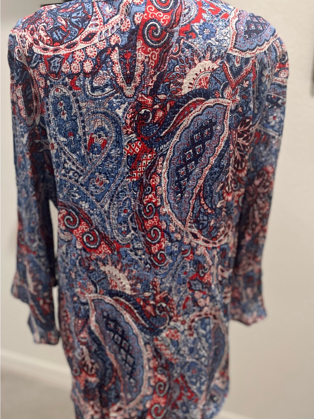 Ruby Rd. Red & Blue Paisley Split-Notch Tunic - Picture 6 of 11